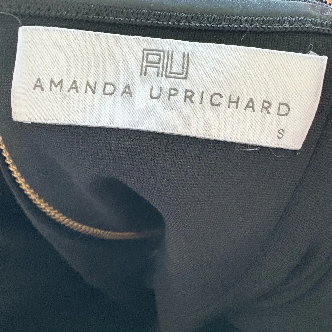 AMANDA UPRICHARD Black Mini Dress Womens Size S Gold Zipper Party Chic - Image 3