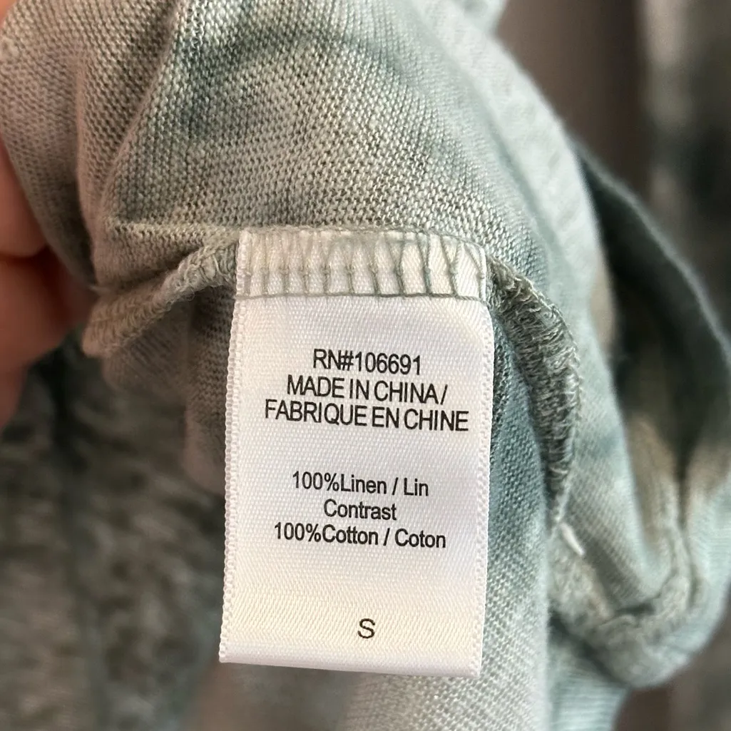 Young Fabulous Broke Green Linen Tie Dye Top Size Small‎ - Image 4