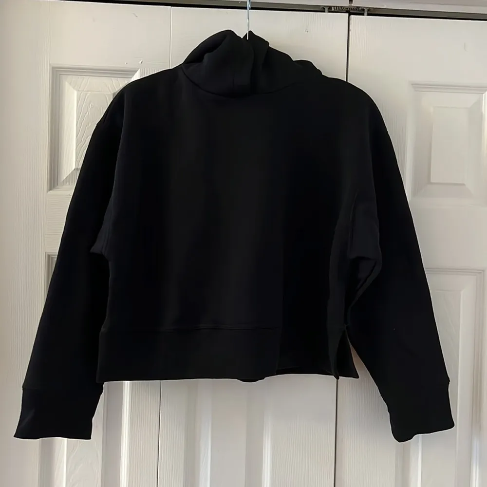 BLACK RIBBED HOODIE - Image 8