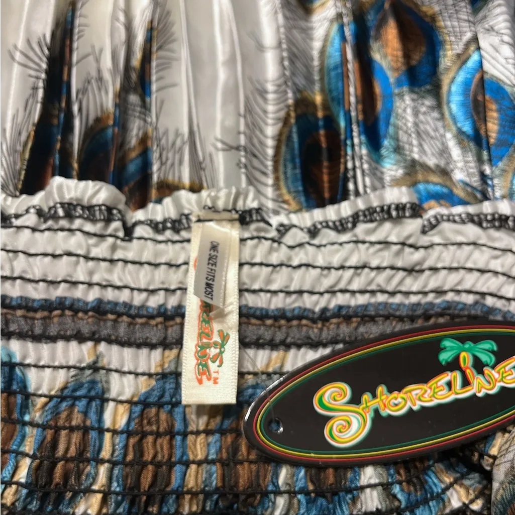 Shoreline Pleated Peacock Maxi Dress - Image 9