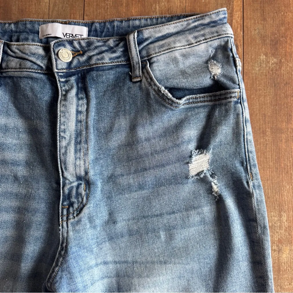 Vervet High Rise 90s Vintage Flare Jean Split Hem Stretch Jeans Size 32 - Image 6