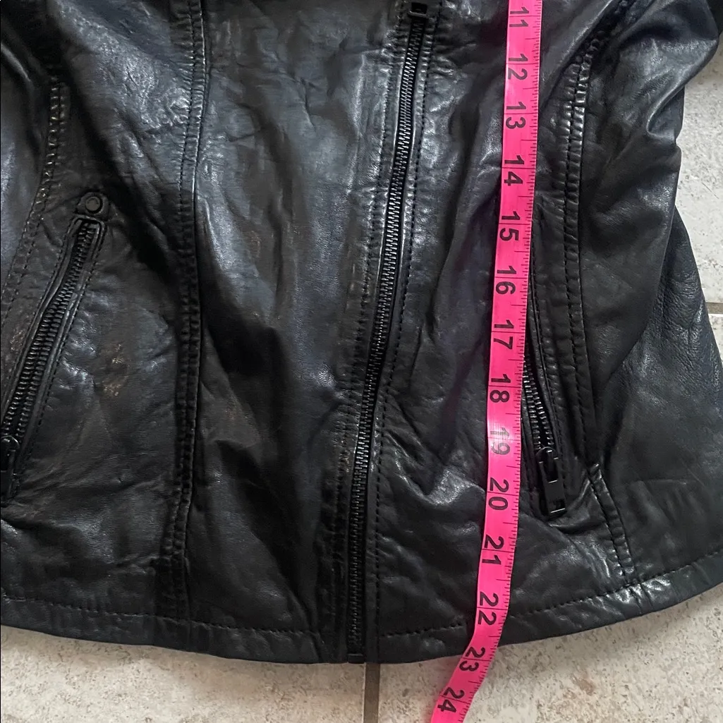 MAURITIUS Lany Leather Moto Jacket Black Size M - Image 14