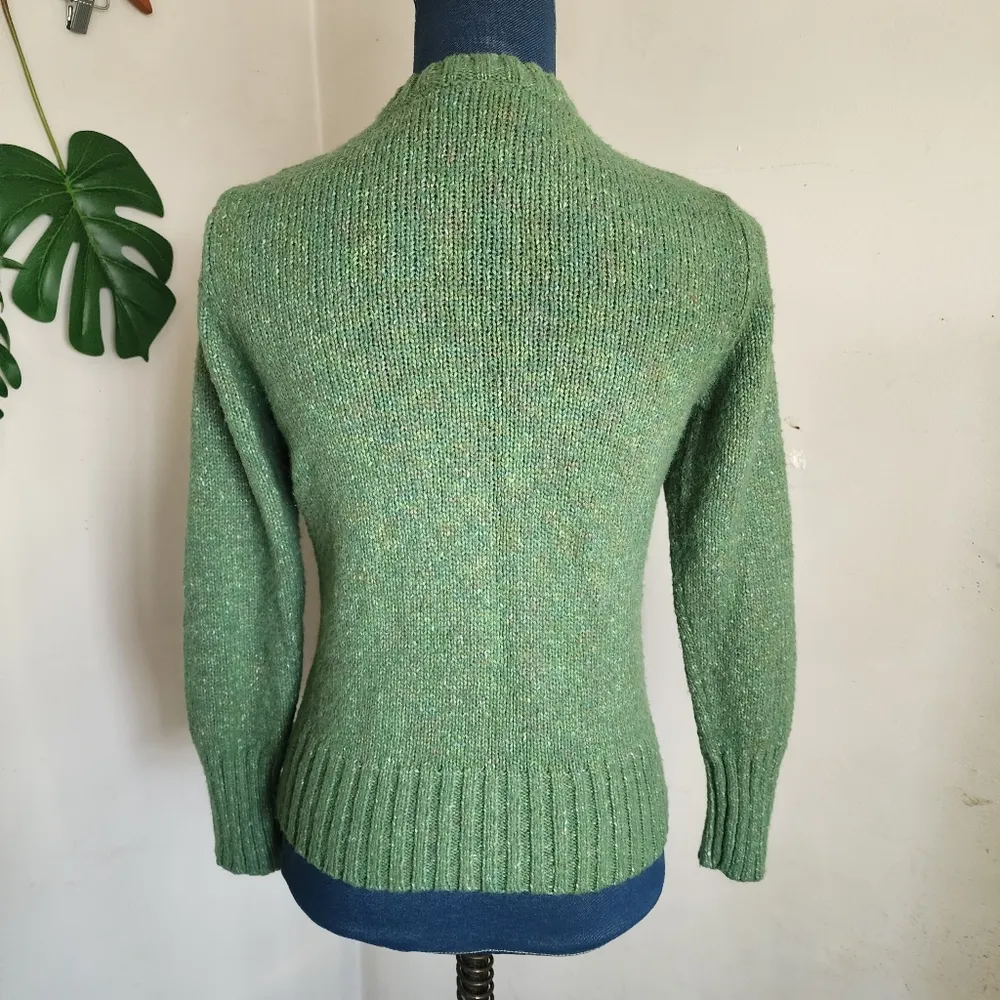 Hasting & Smith Heathered Green Wool Blend Cardigan Sweater - Image 5