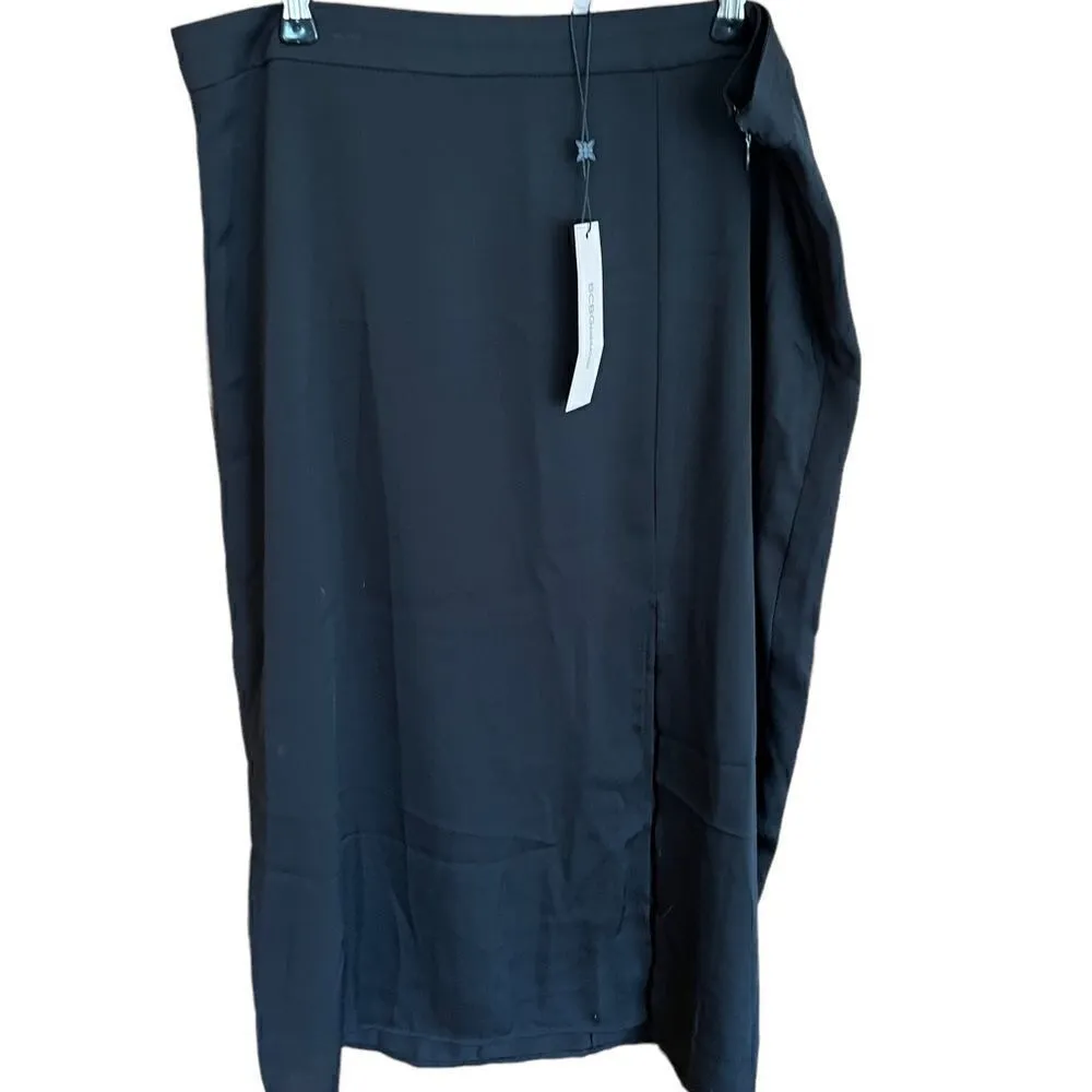 BCBGGeneration black straight skirt with side split women’s size 12 - Image 3