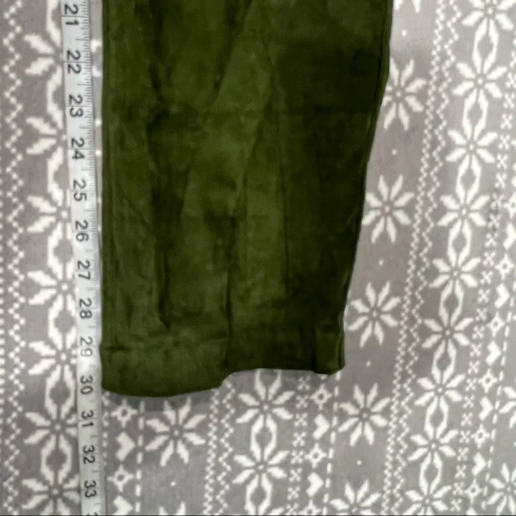 Lovers + Friends Lilith Pants High Waisted Faux Suede‎ Olive Green Size XXS - Image 11