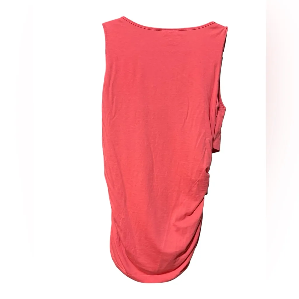 Sundance Catalog Vanessa Sleeveless
Top Sz M in Carnation Faux Wrap Front Ruched Pink Size M - Image 2