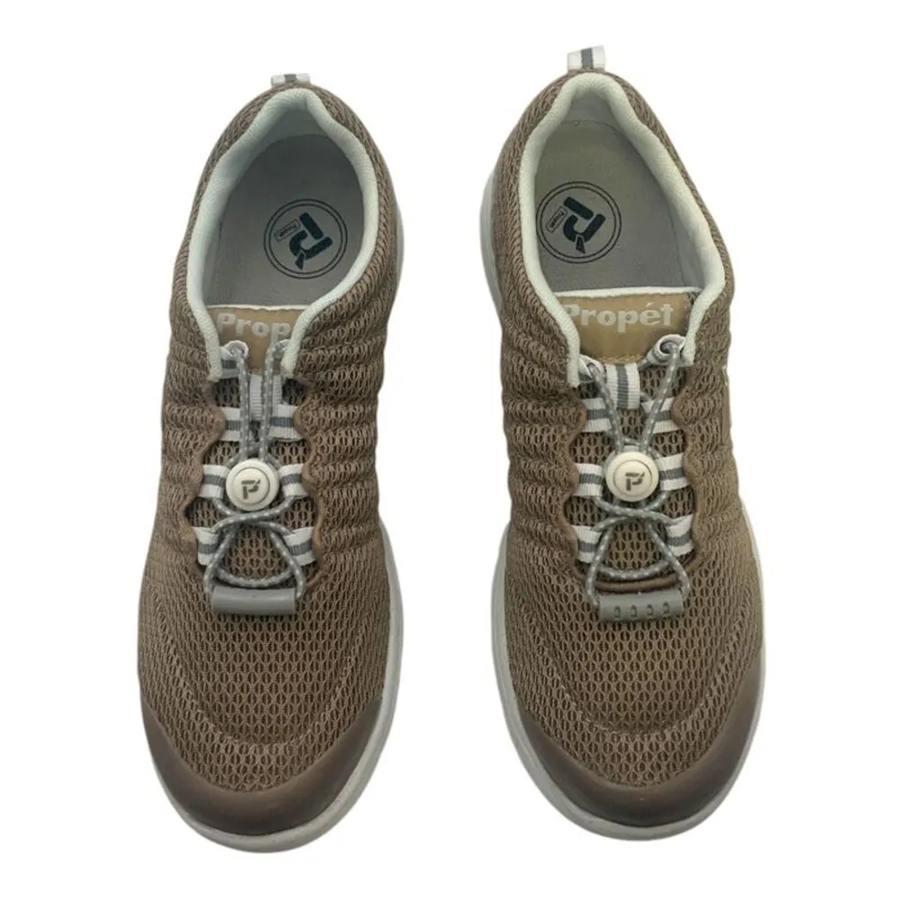 Propet TravelWalker II Walking Shoe Taupe Mesh US Women's 6 B(M) Brown - Image 5
