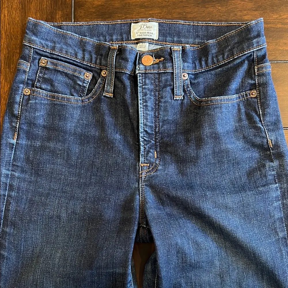 J CREW 9” High Rise Toothpick Skinny Dark Wash Jeans Size 27 - Image 8