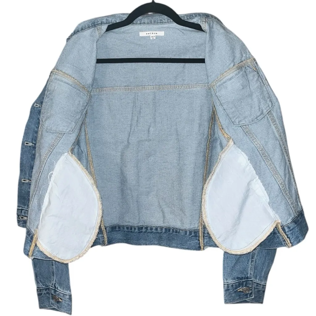 PacSun  Oversized Cropped Two Tone Trucker Jacket - Image 4