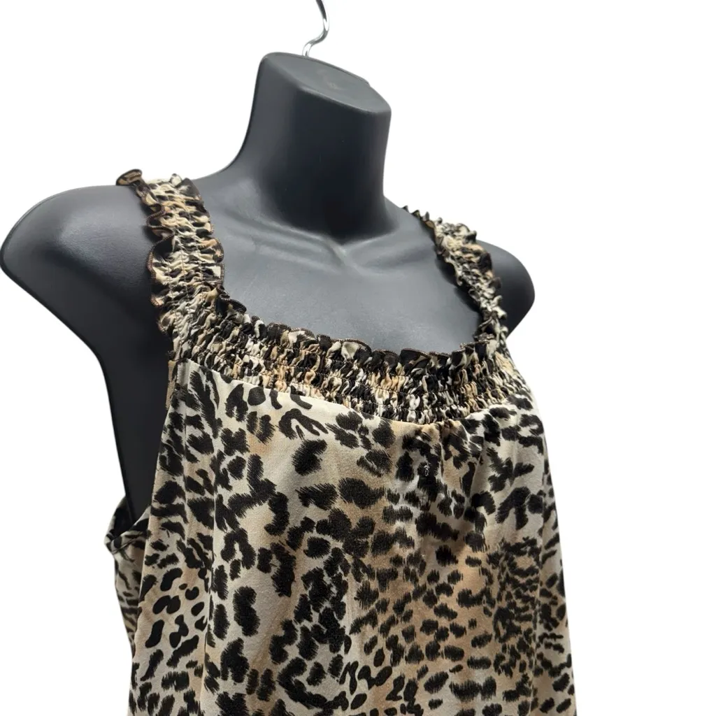 Y2K Cheetah Animal Print Tank Top Brown Size L - Image 2