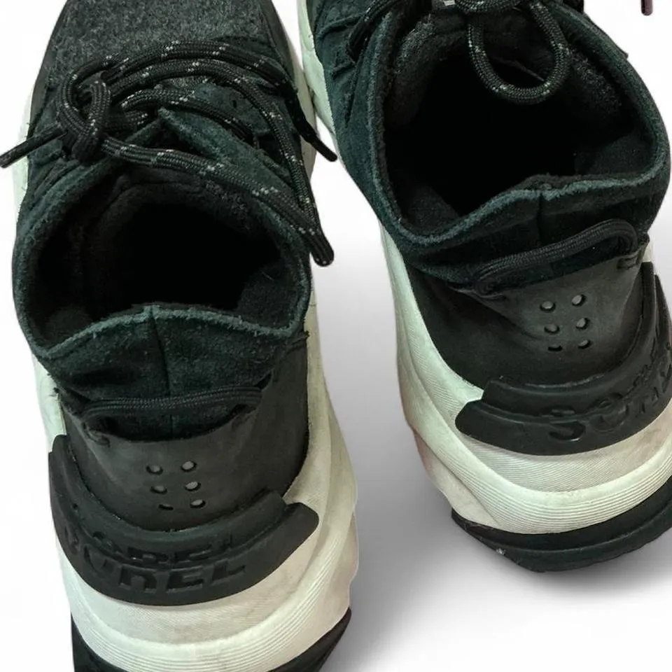 Sorel Black Suede‎ High Top Sneakers Sculpted White Sole Urban Casual Shoes - Image 5