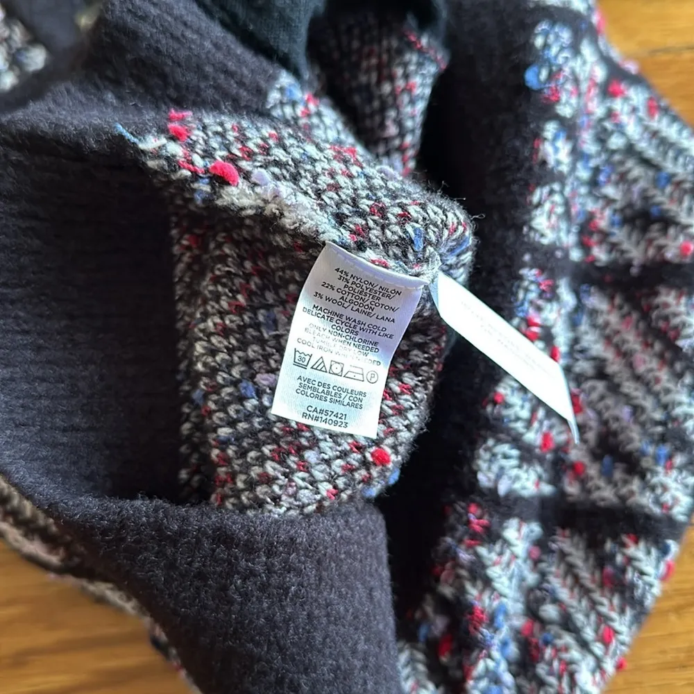 NWT Ann Taylor tweedy plaid oversized boyfriend cardigan multicolor tweed button - Image 8