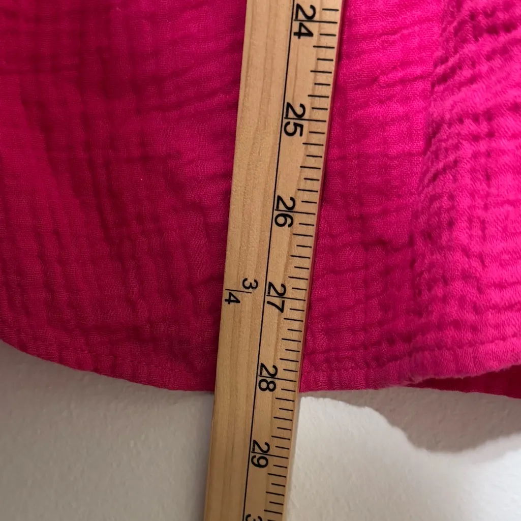 J. Crew Gauze Button Up Long Sleeve Shirt Size XXL Pink BY043 - Image 7