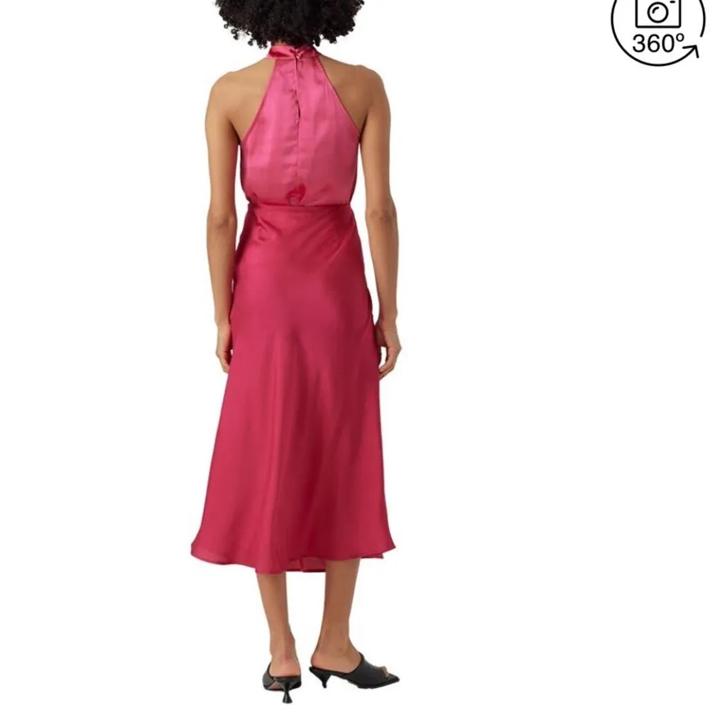 Vero Moda Pink Heart Oli 7/8 High Waist Long Slip Skirt size Medium - Image 3