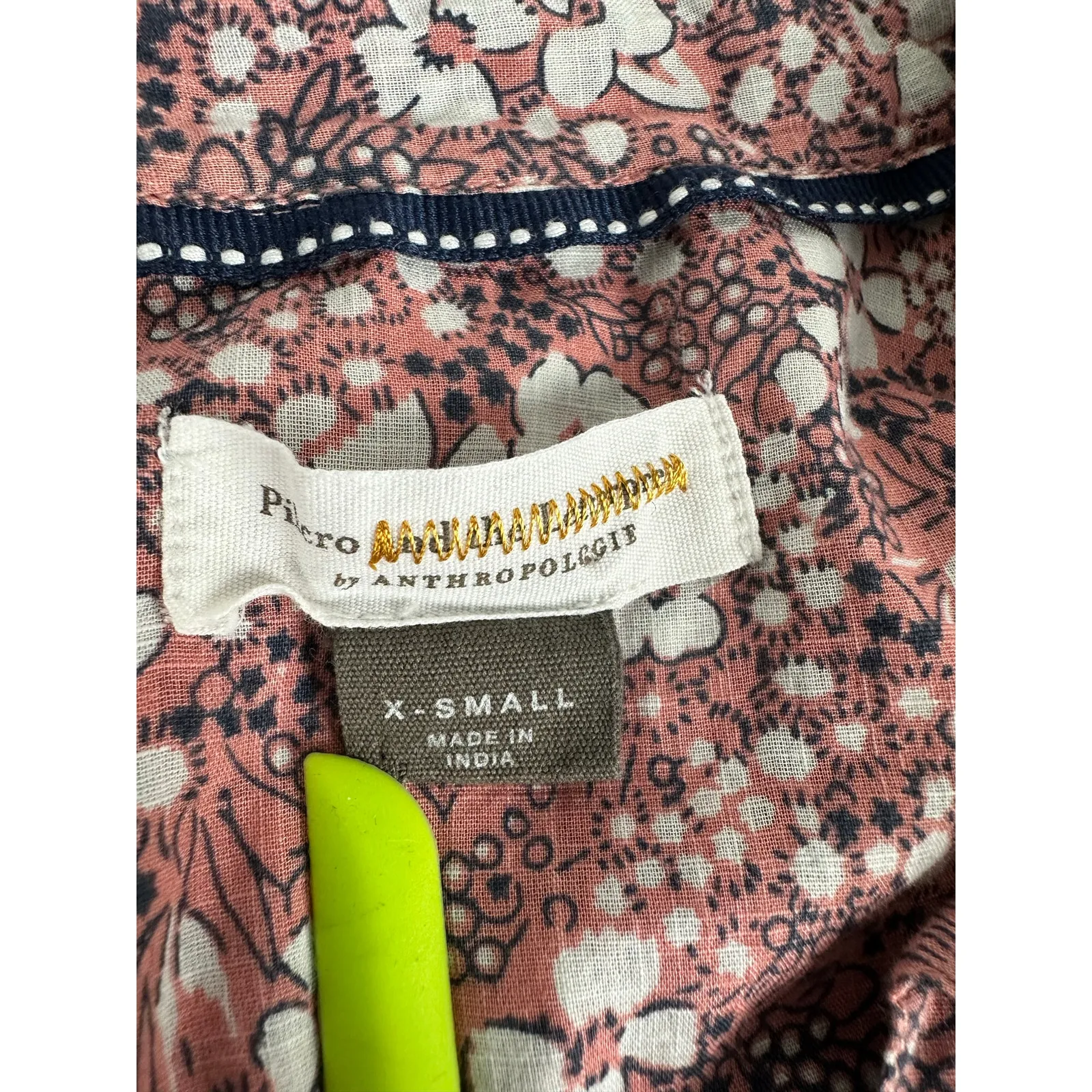 Anthropologie Pilcro Size XS Sasha Smocked Button Down Shirt Oversized Western - Image 8