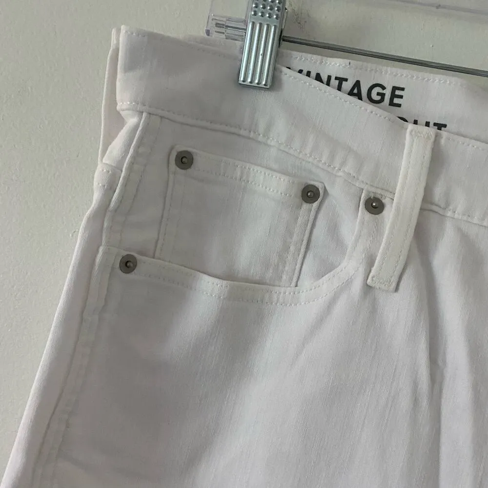 J. Crew 10" Vintage Slim Straight White High Rise Denim Jeans 32 T Tall New - Image 3