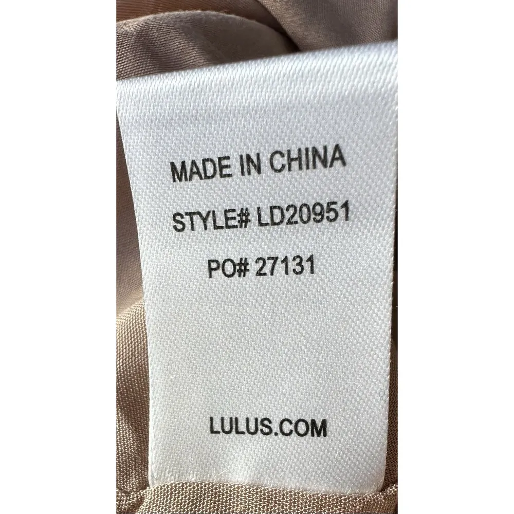 Lulus XS Floral Embroidered Mesh Slip Midi Dress Pink Nude Lined Spaghetti Strap - Image 8