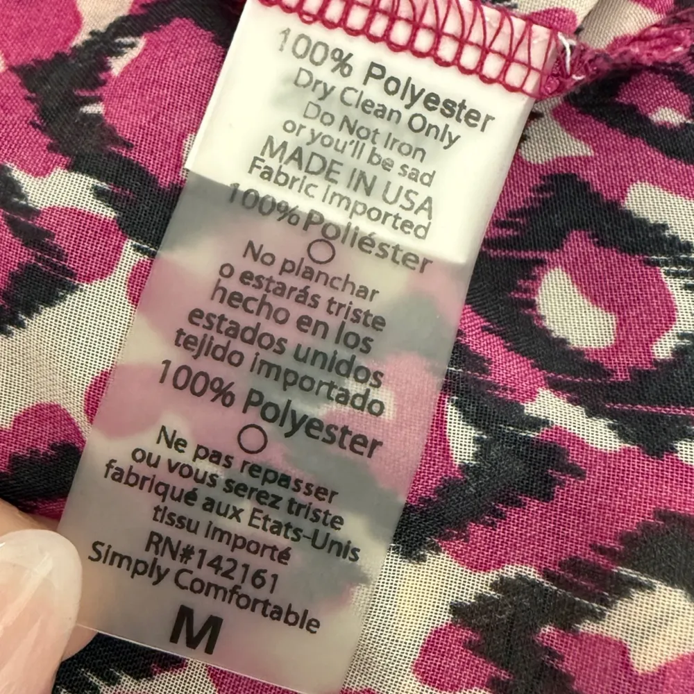 Sheer Pink Abstract Drape Kimono Duster Open Front Lightweight Statement Layer M - Image 6