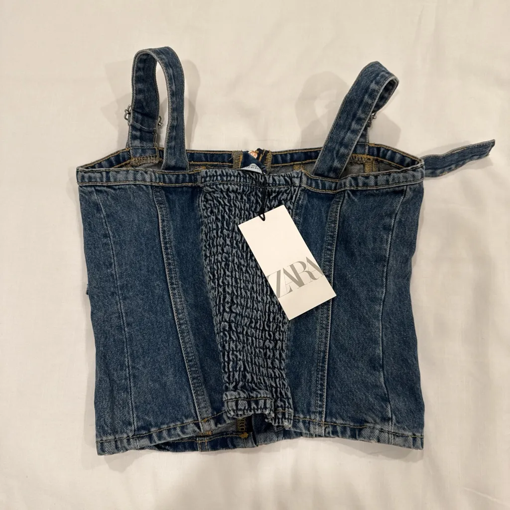 NEW Zara Denim Blue Tank Top - Image 3