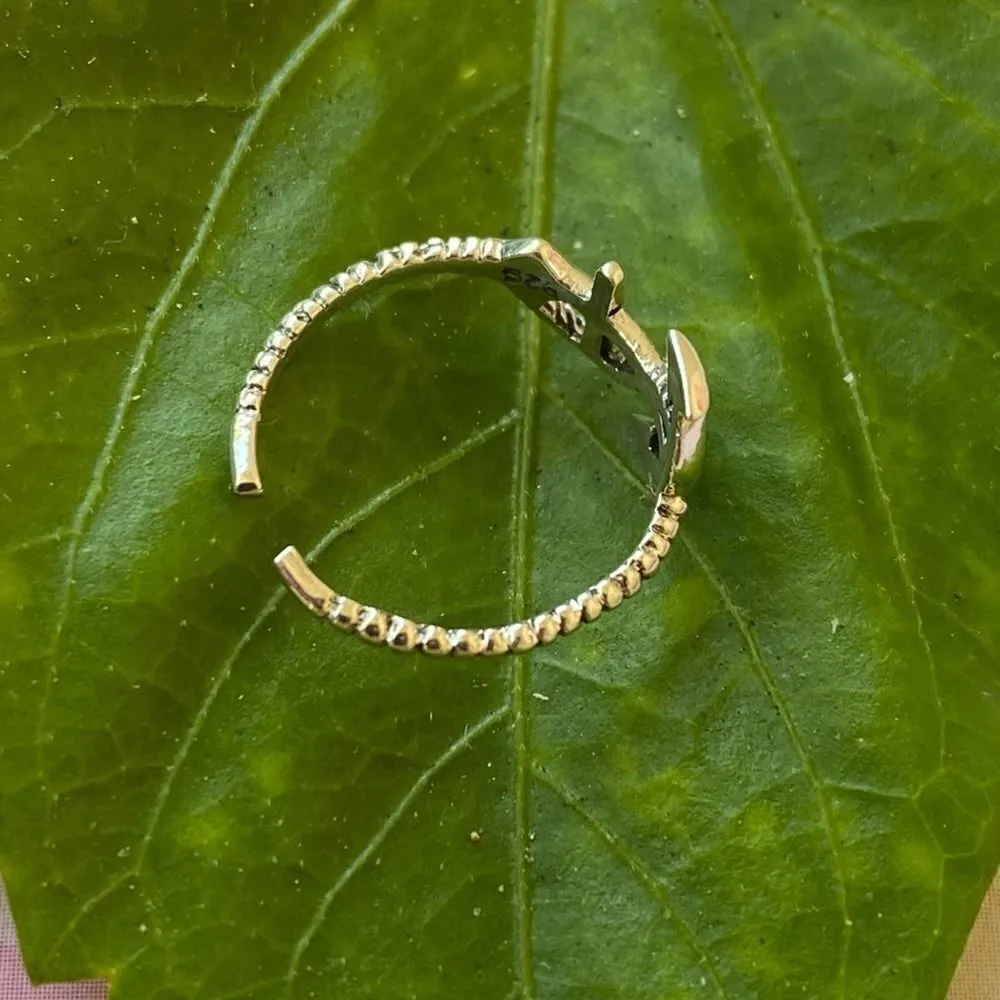 Sterling Silver Anchor Toe Ring Midi Ring Silver - Image 3