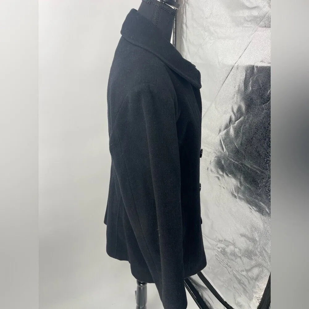Soma Sonoma Wool Coat‎ Pea Coat Double Breasted Jacket Classic Black L - Image 3
