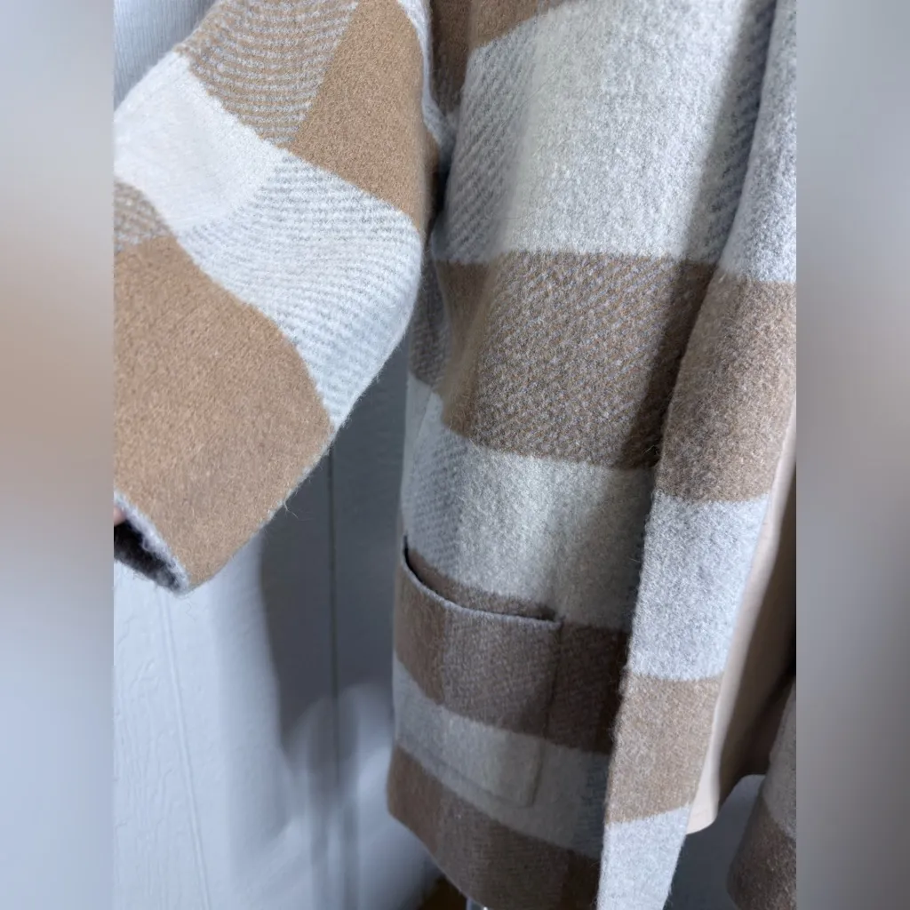 Lovestitch Tan and Cream Checkered Cardigan - Image 2