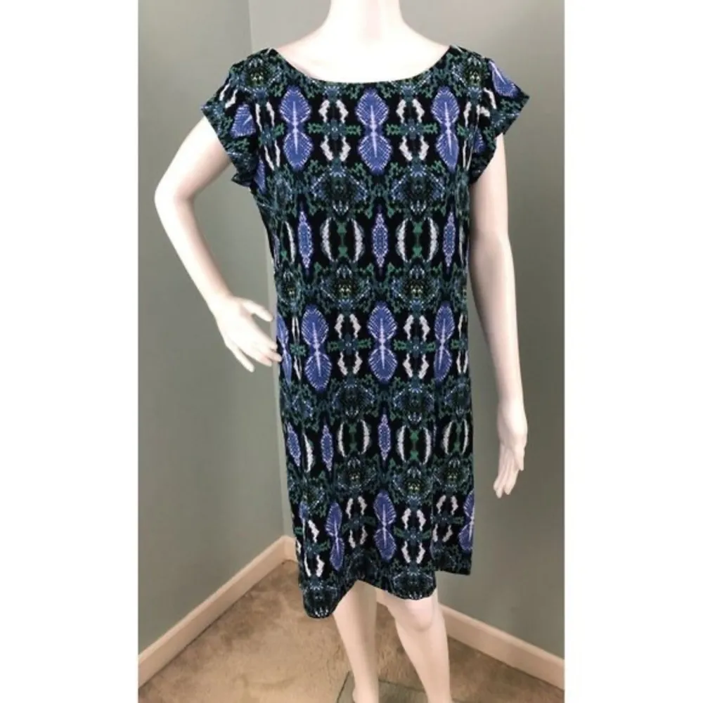 NWOT Women's Sam Edelman Cap Sleeve Illusion Panel Shift Dress - Image 3