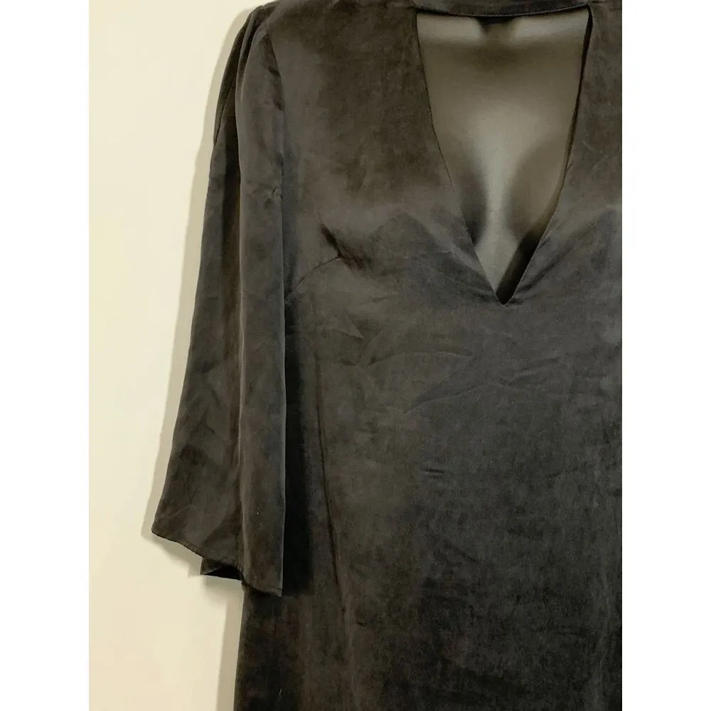 Bebe x Naven Womens Mini Dress Choker Neckline Bell Sleeve Black Size 6 - Image 8