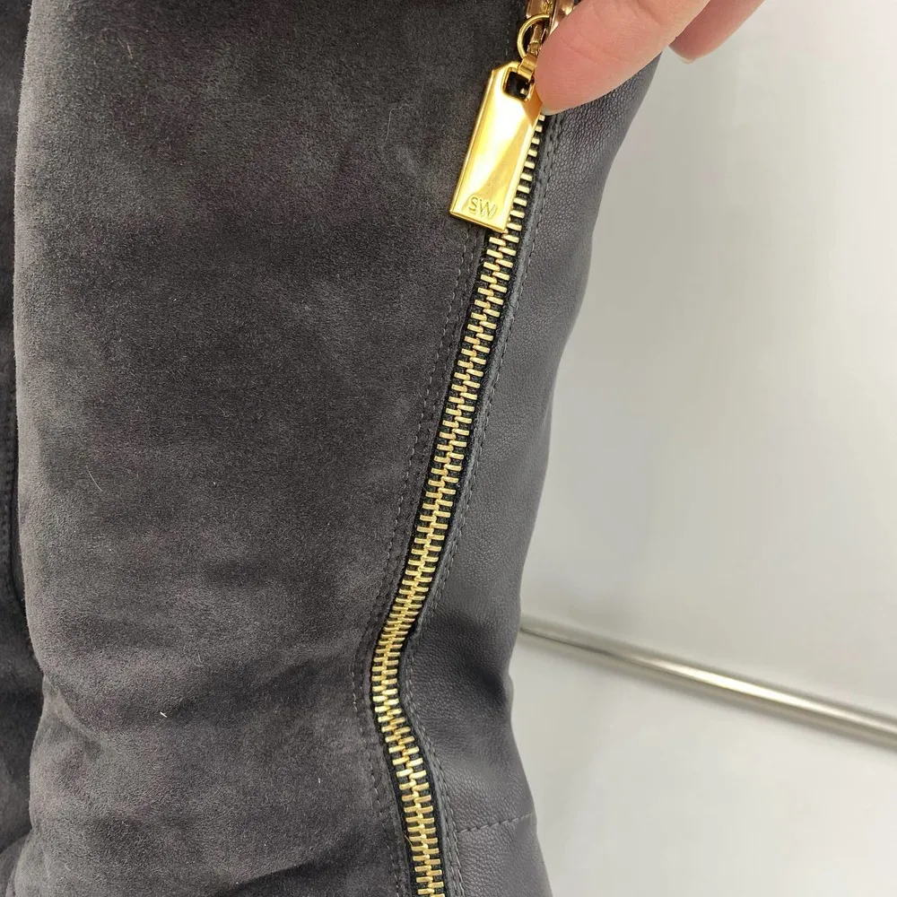 Stuart Weitzman Grey Suede Hardy 90 Over The Knee Thigh High Boots Size 8.5 - Image 6