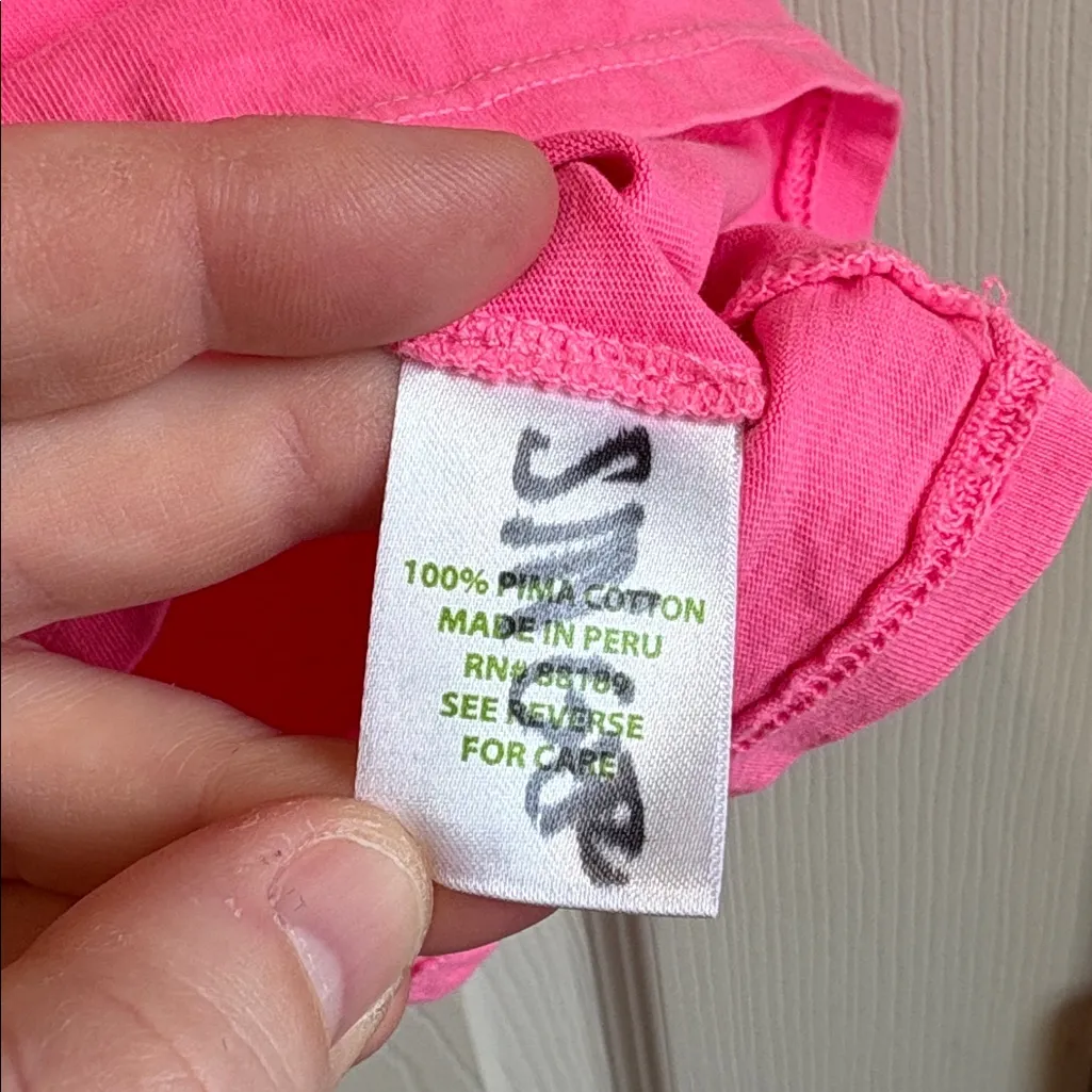 Lilly Pulitzer | Pink Ruffled Tank Top 100% Cotton Size Large RN# 88189 - Image 5