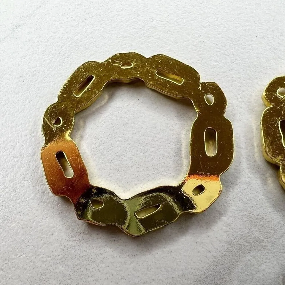 Textured Gold Tone Round Scarf Slides Set of 2 - Image 6