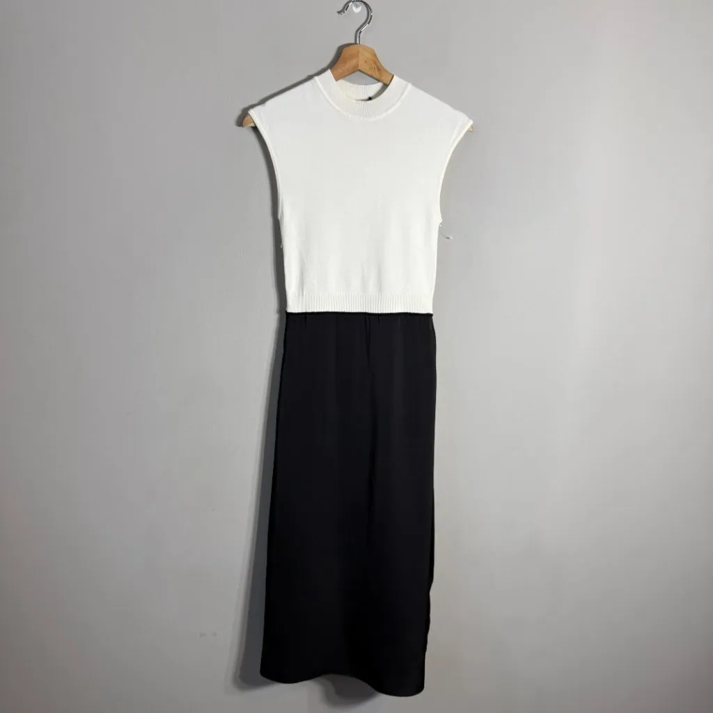 Hugo Boss Ferdola Mixed Media Midi Dress Women's XS Ivory Black Career Chic NWOT - Image 6