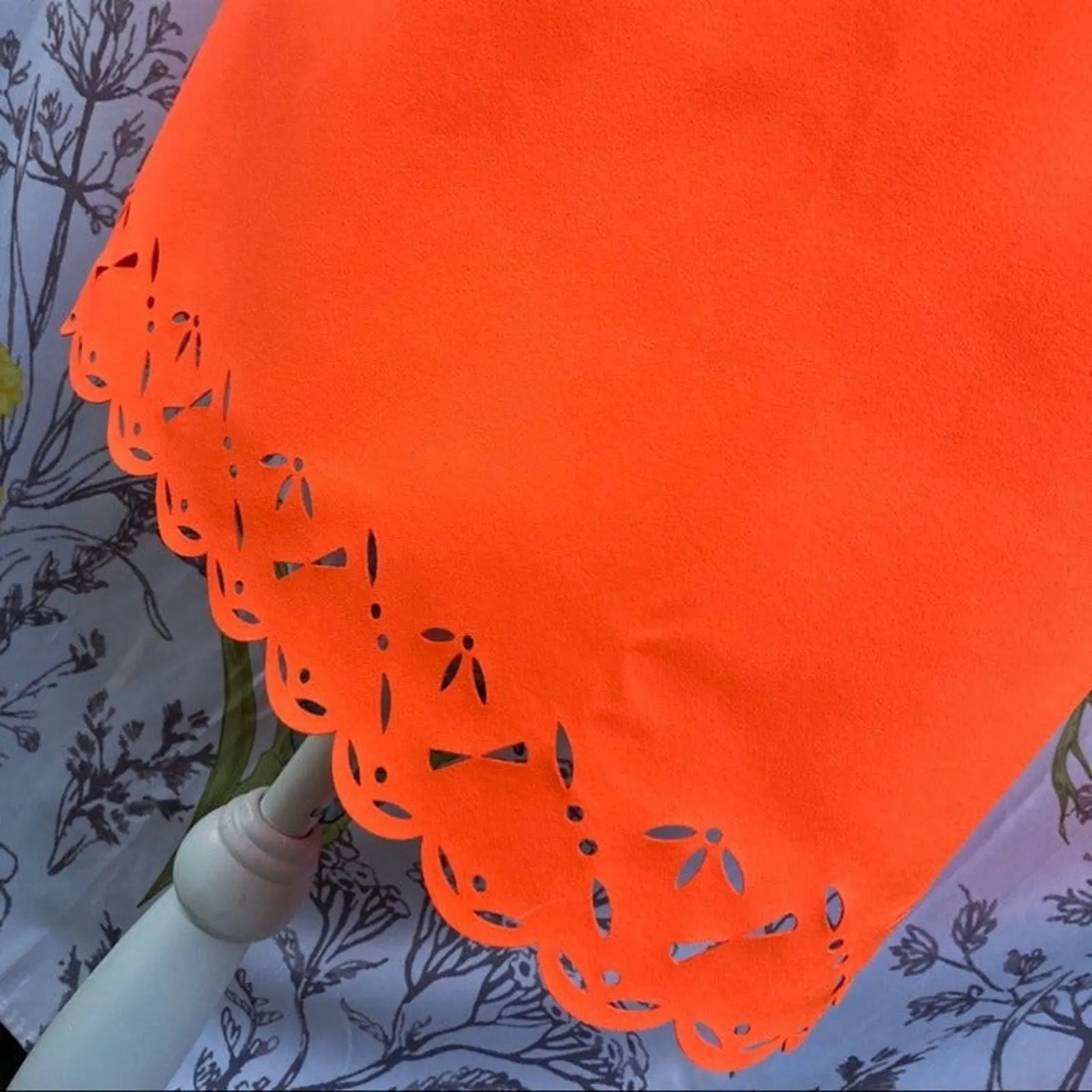 J.Crew laser cut Tangerine preppy textured bodycon dress size XS/00 Orange - Image 4