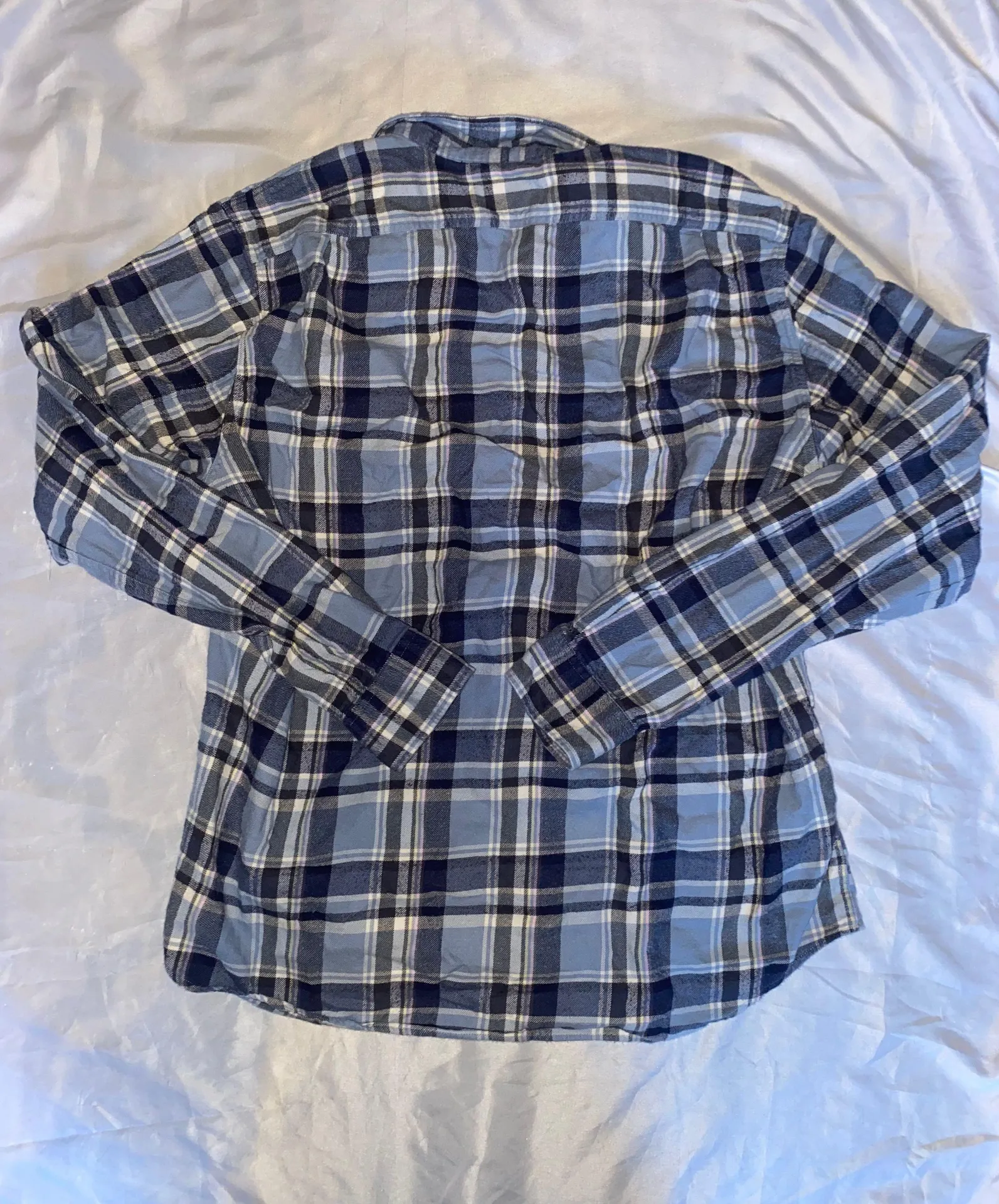J crew vintage blue plaid flannel button down shirt - Image 4
