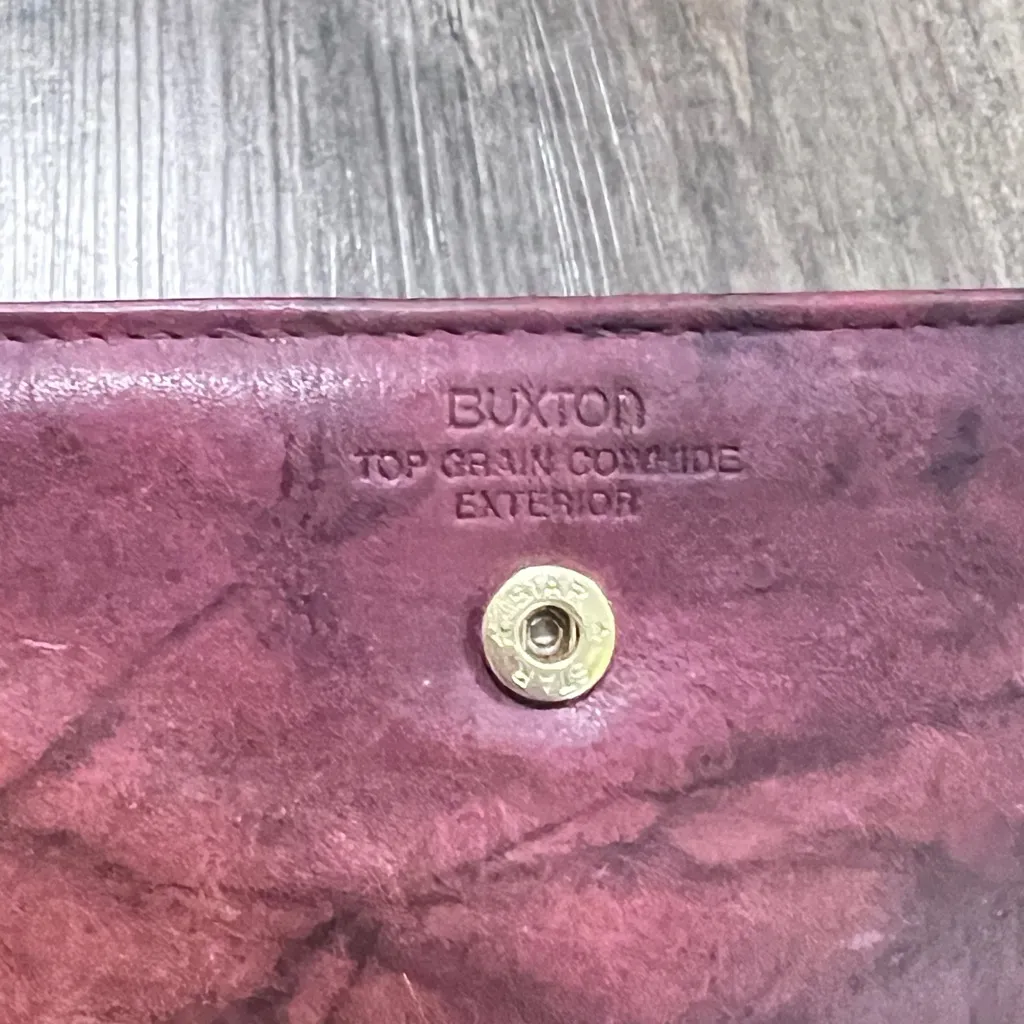 Buxton Heiress Organizer Clutch Wallet Top Grain Cowhide Leather In Wine Red - Image 7