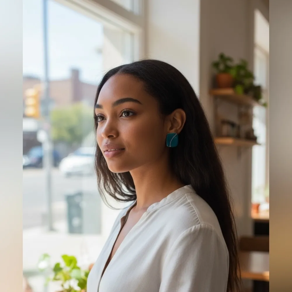 Teal Earrings NWT Blue - Image 2