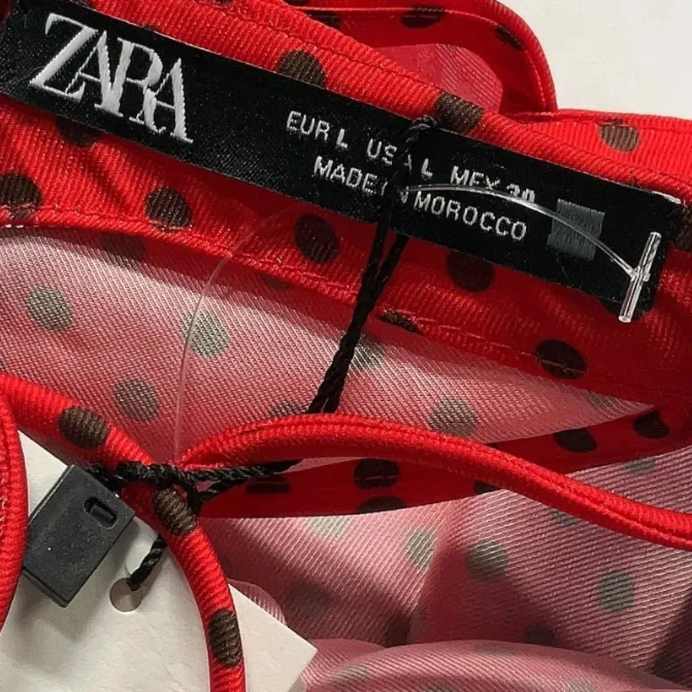 Zara Red Polka Dot Mini Cocktail Party Dress Size Large L NWT Pinup Rockabilly - Image 4