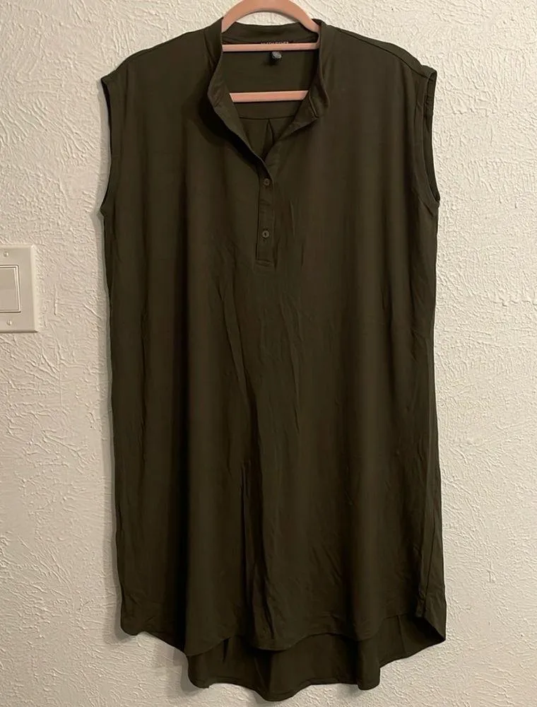 EILEEN FISHER Viscose Jersey Mandarin-Collar Dress - Regular - Image 4