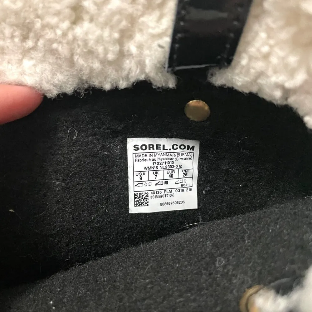 Sorel Joan of Arctic Holiday Leather Shearling Boots Black NL2392-010 Size 9 - Image 10