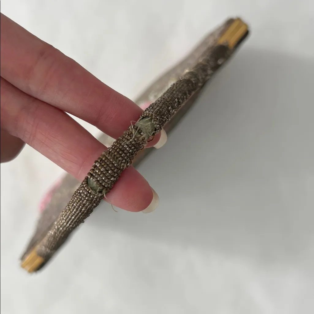 Handmade Cut Steel Bead Handbag, France, Circa Early 1950’s Gold - Image 6