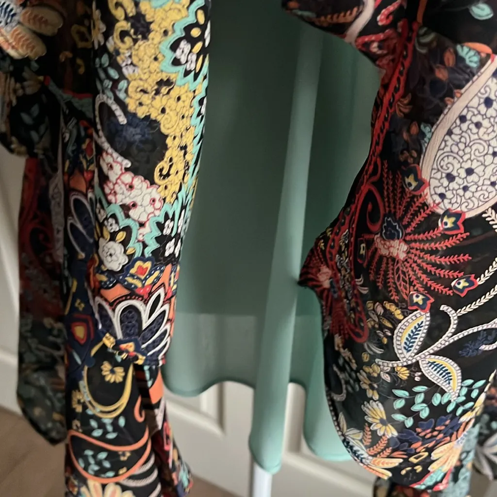 Lord and Taylor Tunic paisley floral Top Dress design Lab Y2k( L) Blue Size M - Image 8