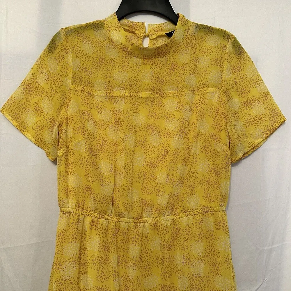 Lulu's Women's Size Medium Dressed Up Yellow‎ Patterned Tiered Midi Dress Yellow - Image 2