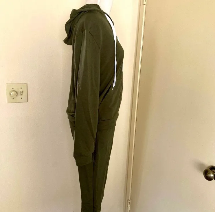 Women's Two Piece Outfits Sets Long Pants Casual Matching Clothing S,M Green Size M - Image 7