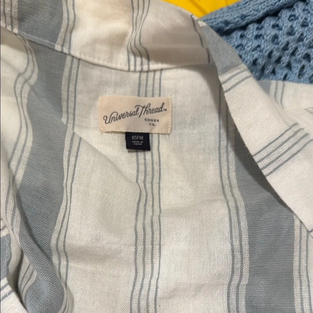 Universal Thread Blue and White Striped Cardigan swim/cover - Image 4