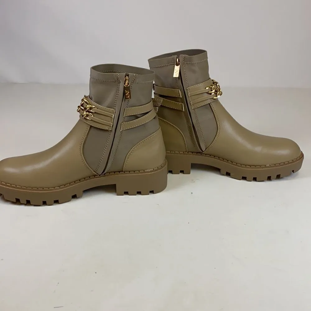 JONES NEW YORK Ollee Chain Link Ankle Boots, Cream Size 8.5M B23B - Image 4