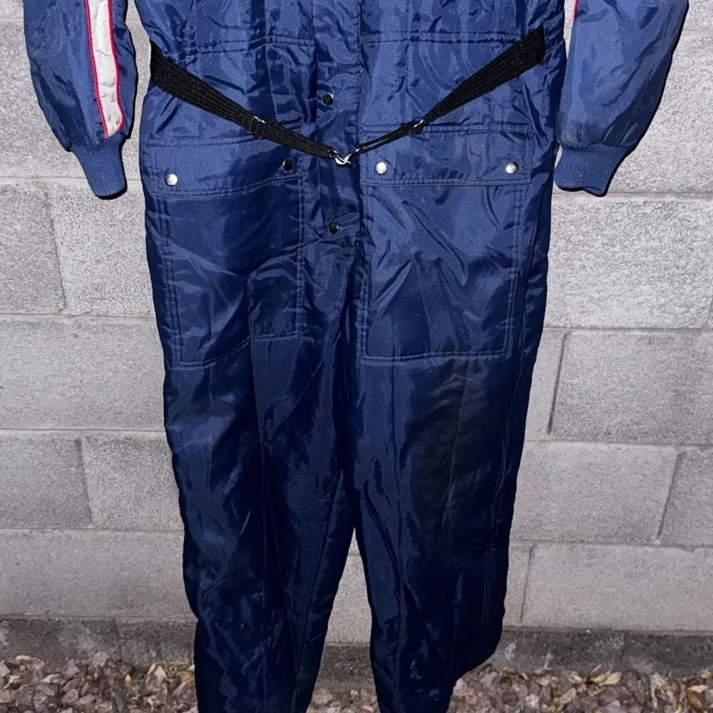 Vintage MIDWEST TRADERS Overalls Coveralls Snowsuit Large XL XXL Blue - Image 9
