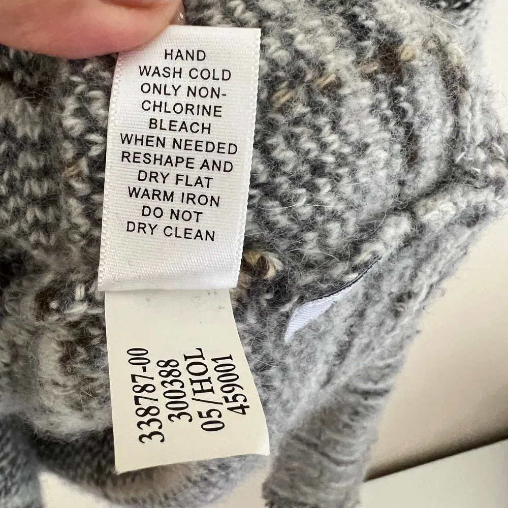 BANANA REPUBLIC Women's Angora & Wool Blend Grey Beige Tan Cardigan Size L - Image 6