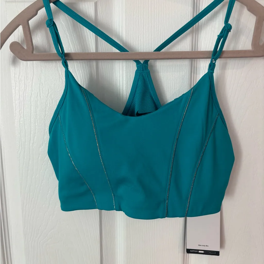 Nike Indy Women's Blue Sports Bra with rhinestones size Medium NWT - Image 7