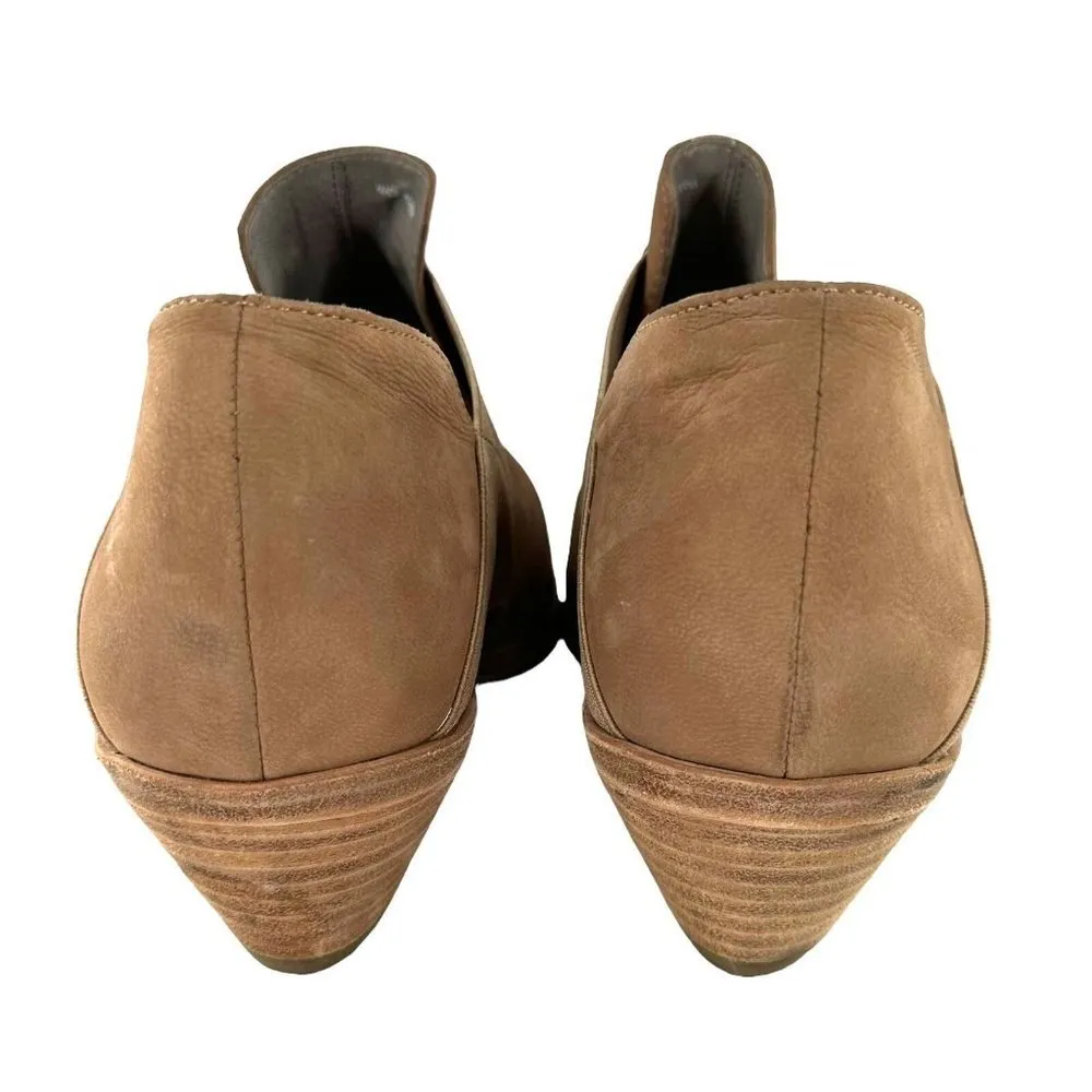 Eileen Fisher Tan Nubuck Leather Elasticized Booties Size 10 - Image 5