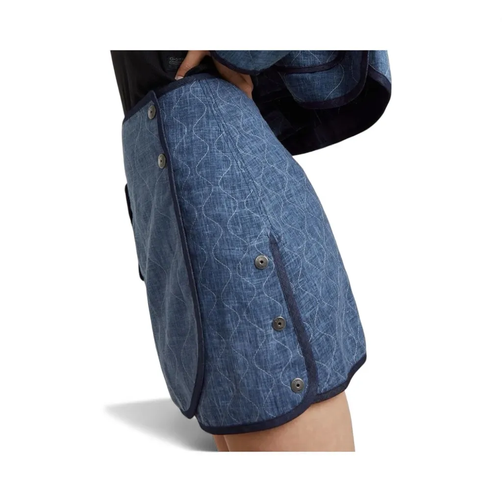G-Star Quilted short skirt Fabric OLTREMARE LINEN GAUZE color: RAW DENIM Size 28 - Image 14